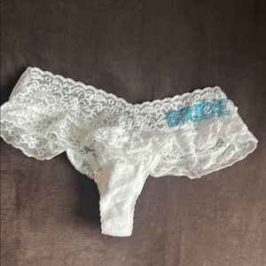 Victorias Secret White Lace Bridal Thong